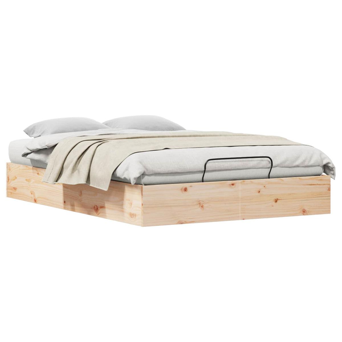 Ottoman Bed Frame with Storage Natural 150 x 200 cm