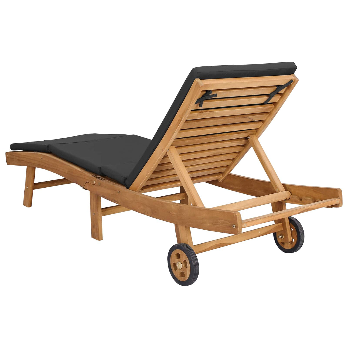 Sun Lounger Brown and Dark Grey Polyester