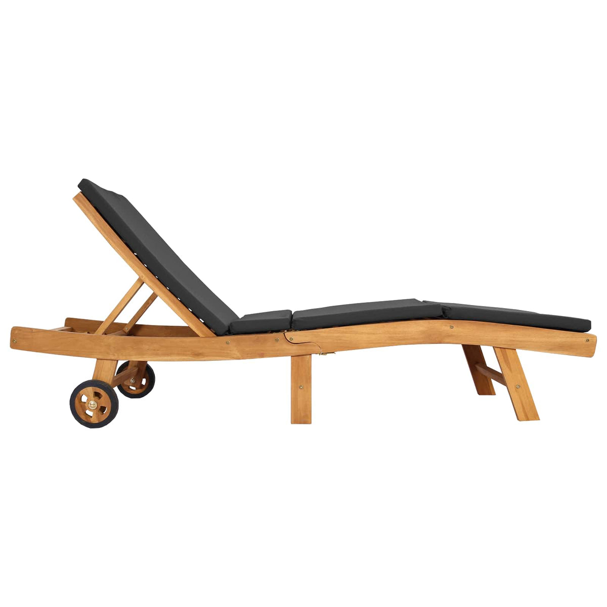 Sun Lounger Brown and Dark Grey Polyester
