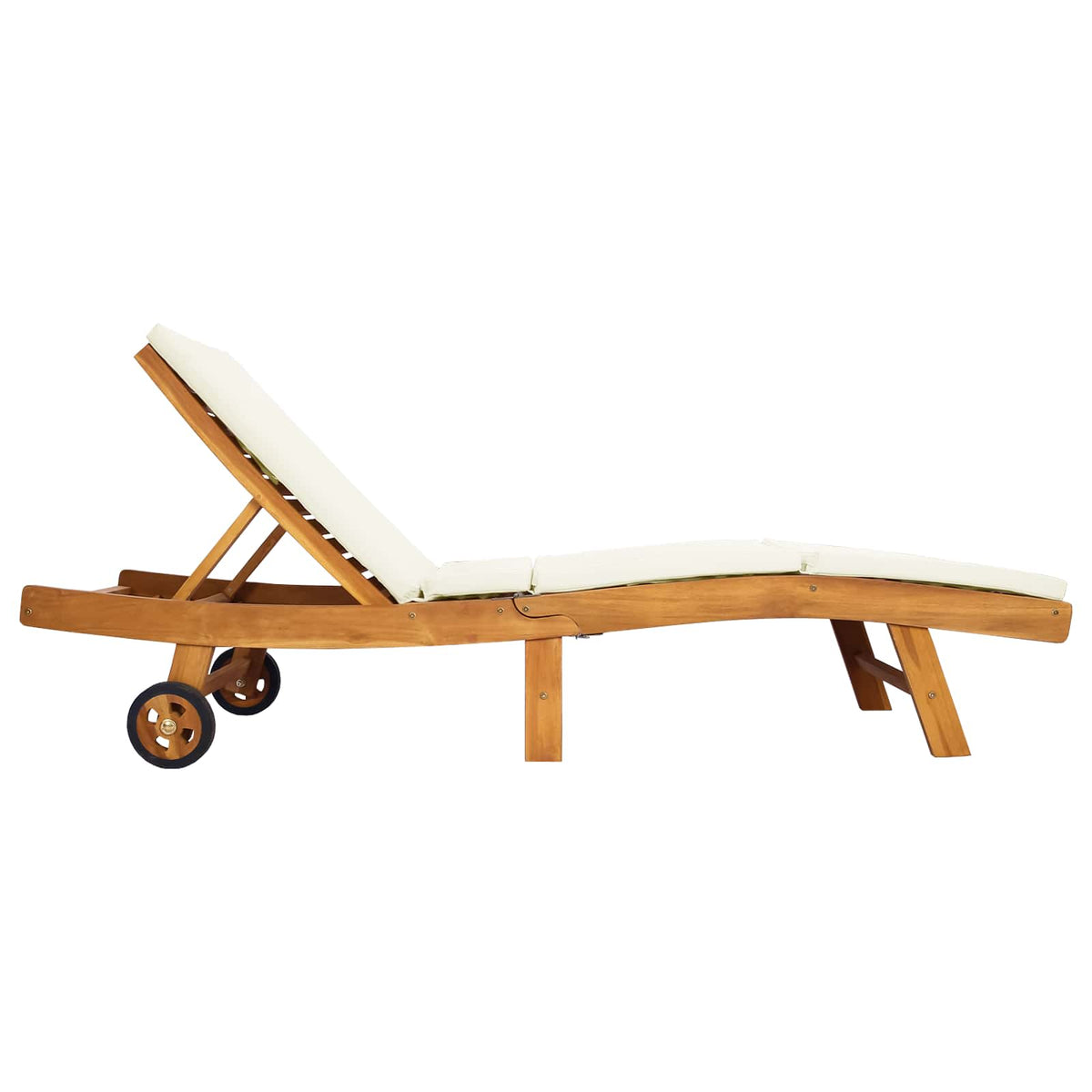 Sun Lounger Brown and Cream Polyester