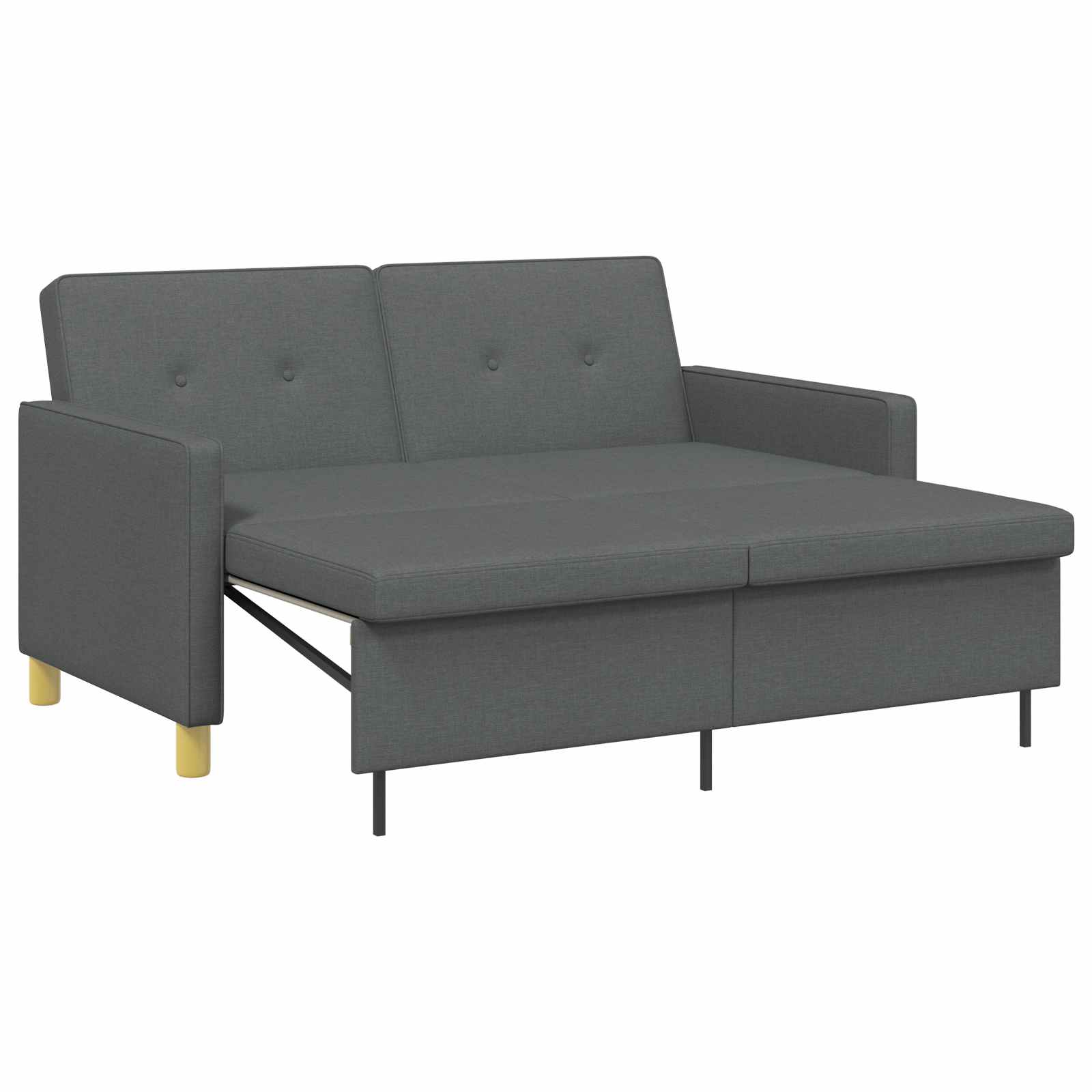 Pull Out Sofa Bed Dark Grey Fabric