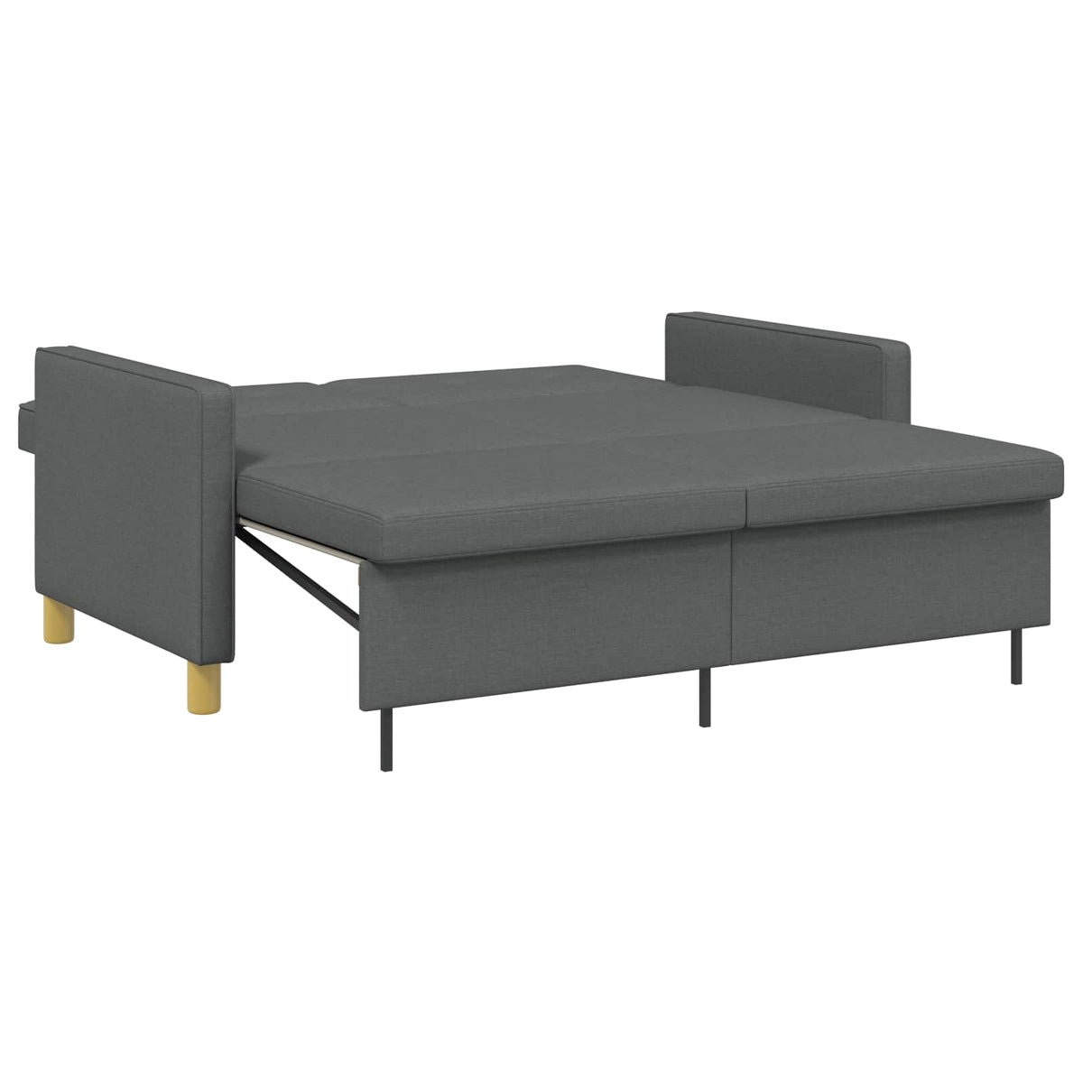 Pull Out Sofa Bed Dark Grey Fabric