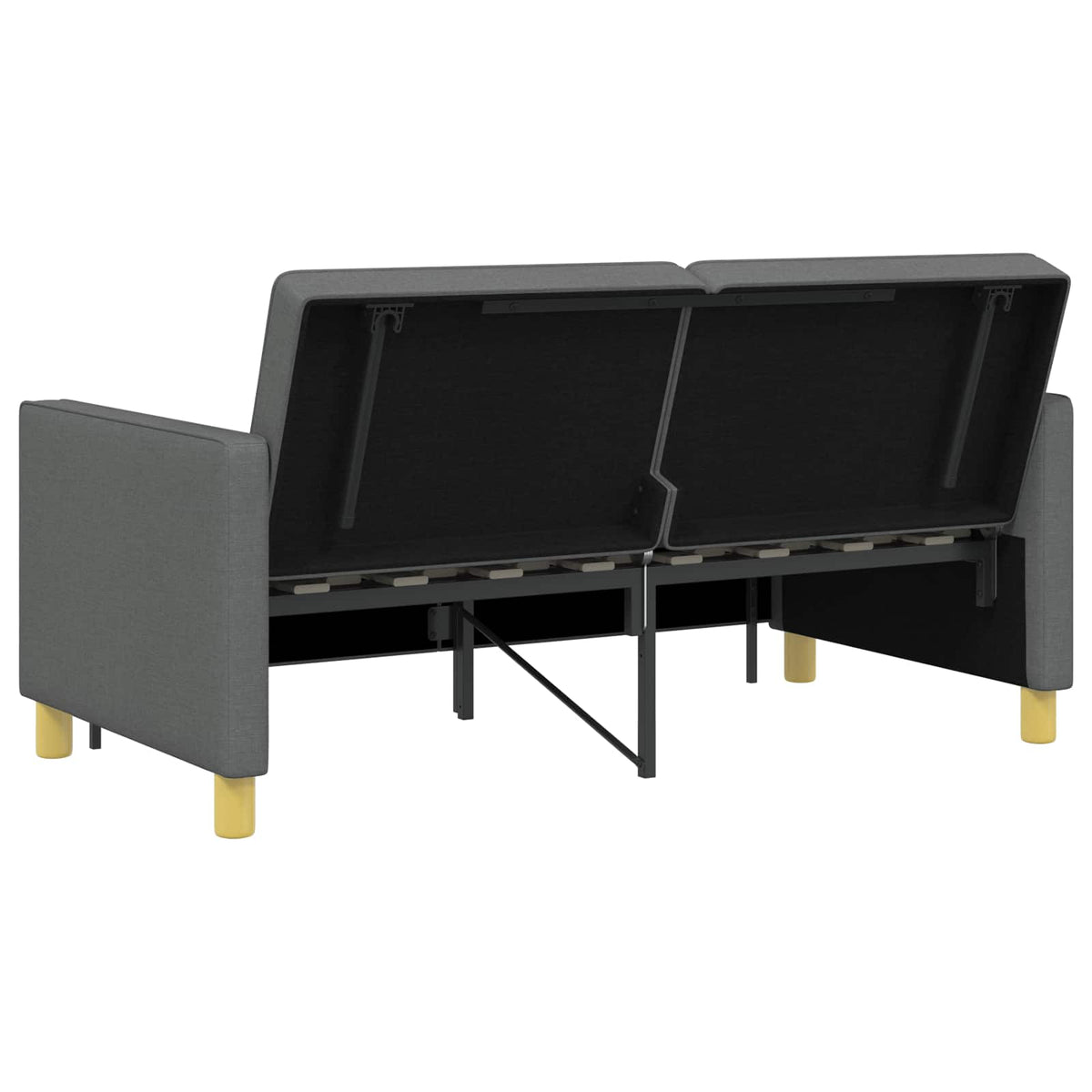 Pull Out Sofa Bed Dark Grey Fabric