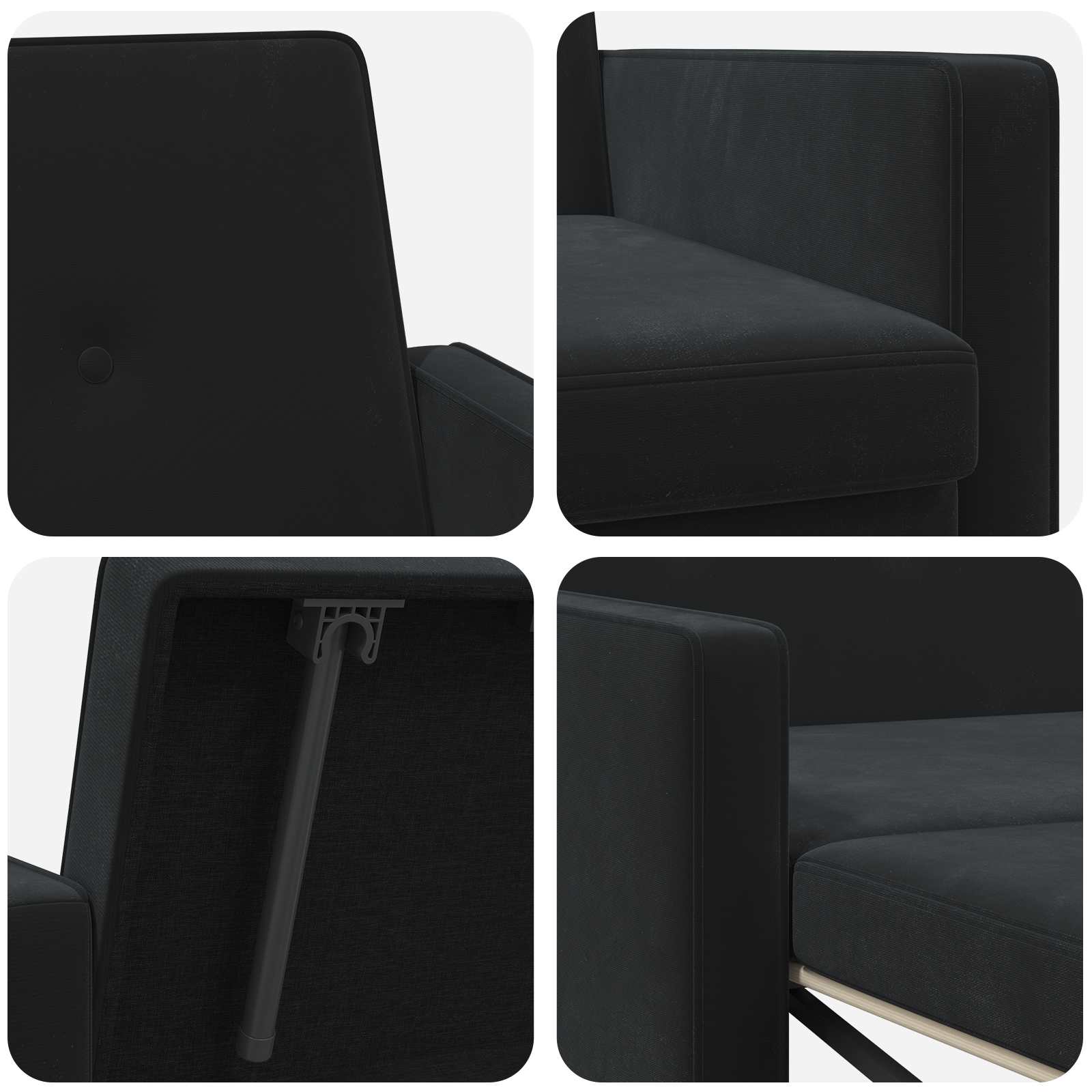 Sofa Bed Black Fabric