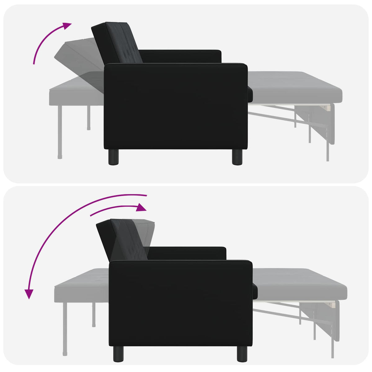 Sofa Bed Black Fabric