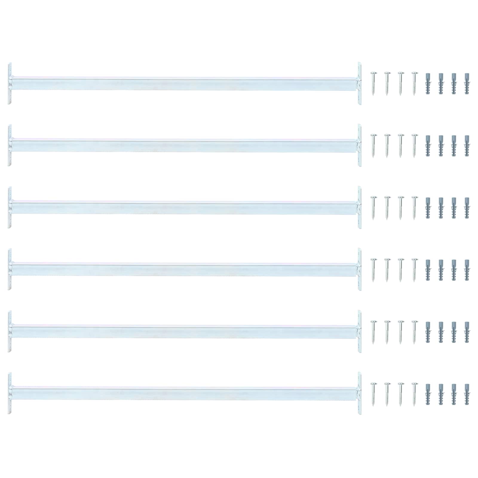 Adjustable Window Safety Bar 6 pcs 710 -1200 mm Steel Silver