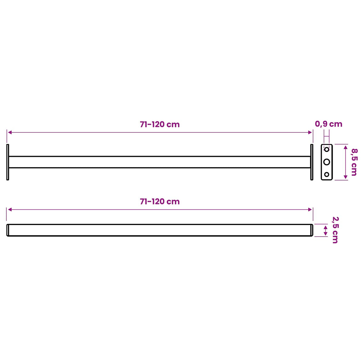 Adjustable Window Safety Bar 6 pcs 710 -1200 mm Steel Silver