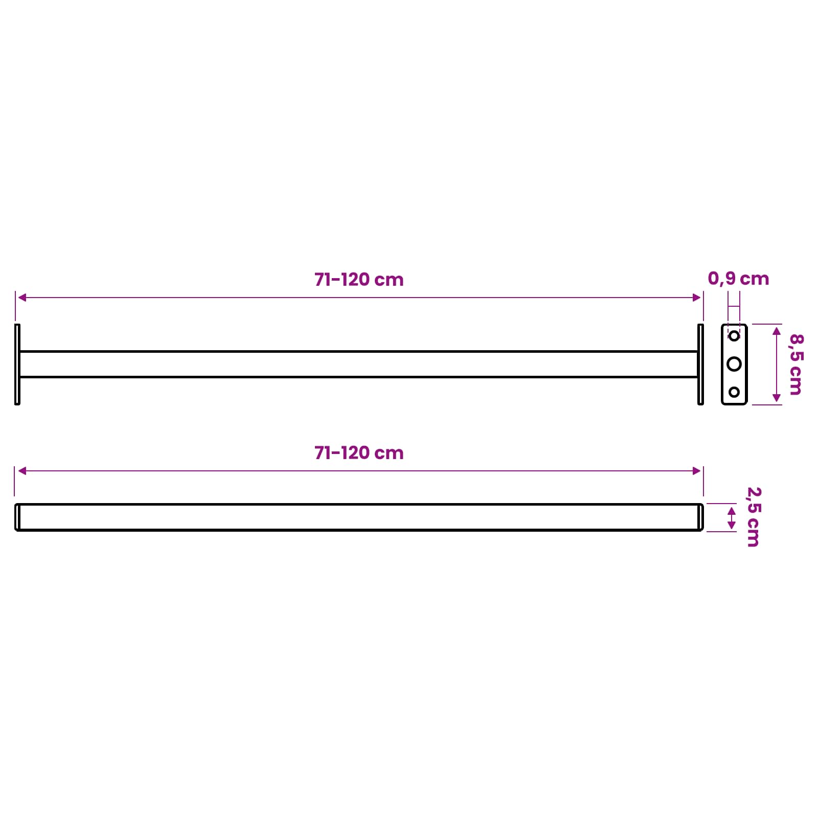 Adjustable Window Safety Bar 6 pcs 710 -1200 mm Steel Silver