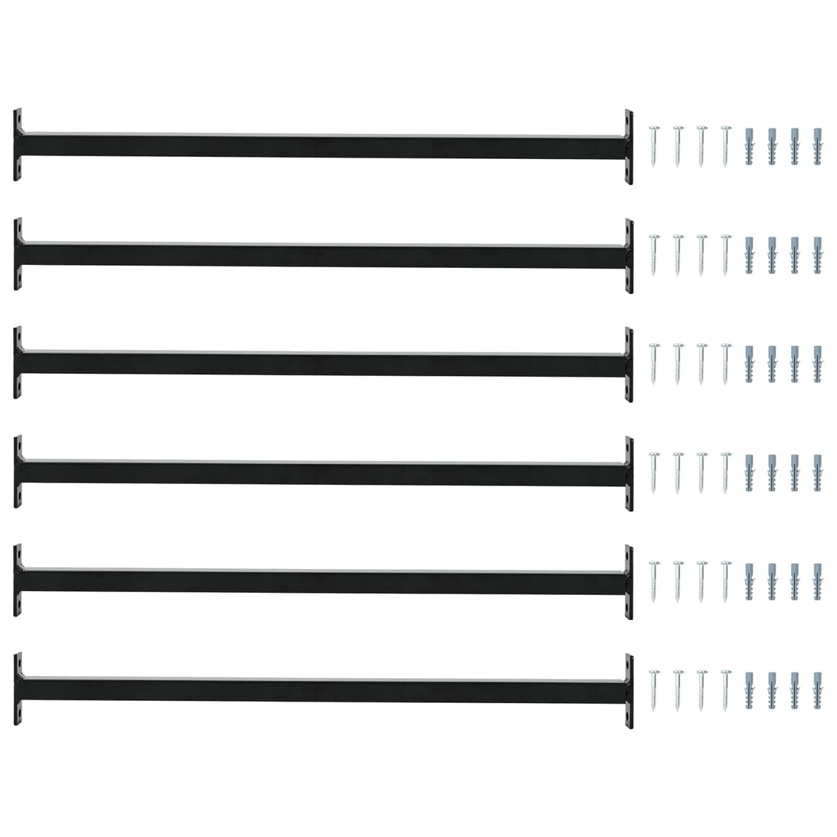 Adjustable Window Safety Bar 6 pcs 710 -1200 mm Steel Black