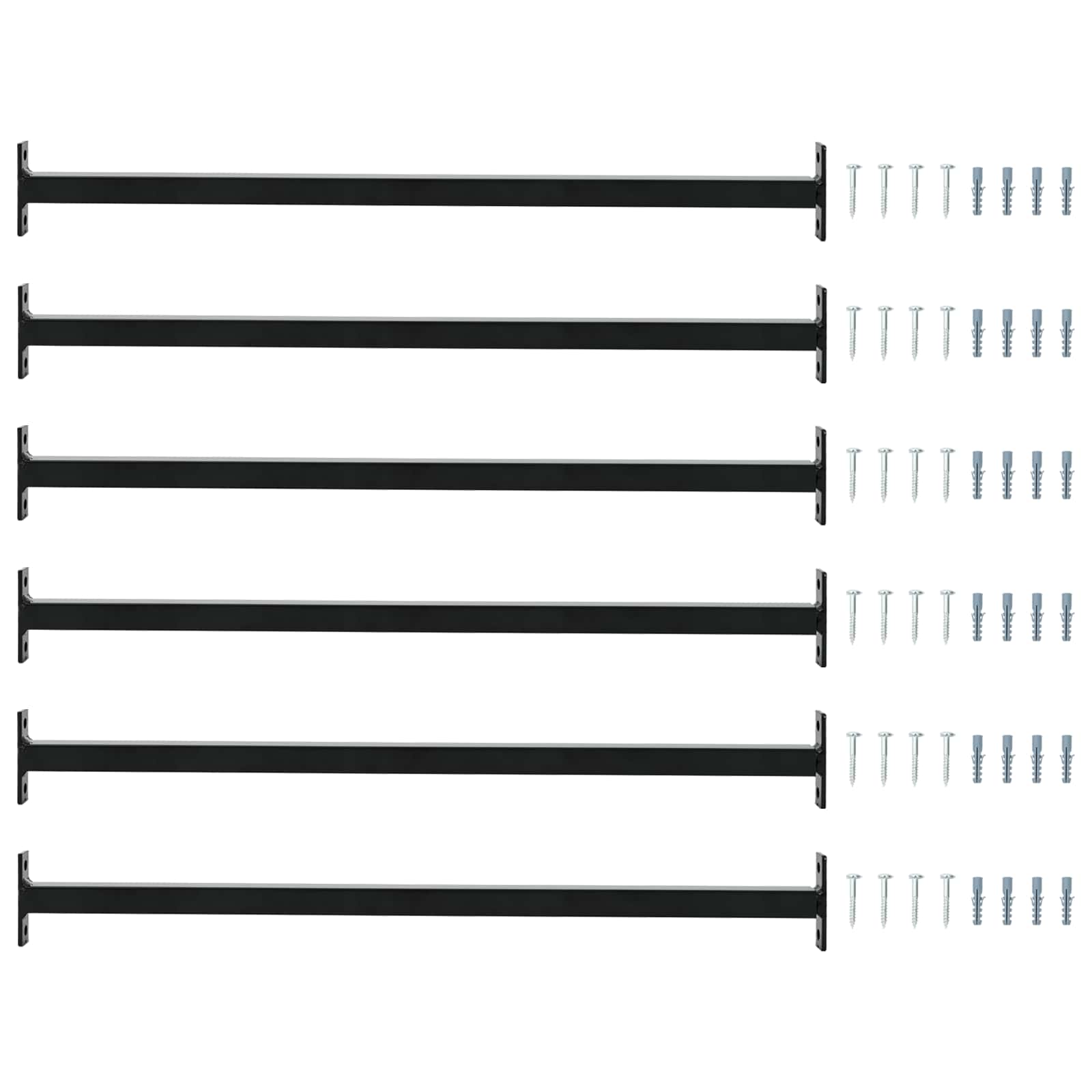 Adjustable Window Safety Bar 6 pcs 710 -1200 mm Steel Black