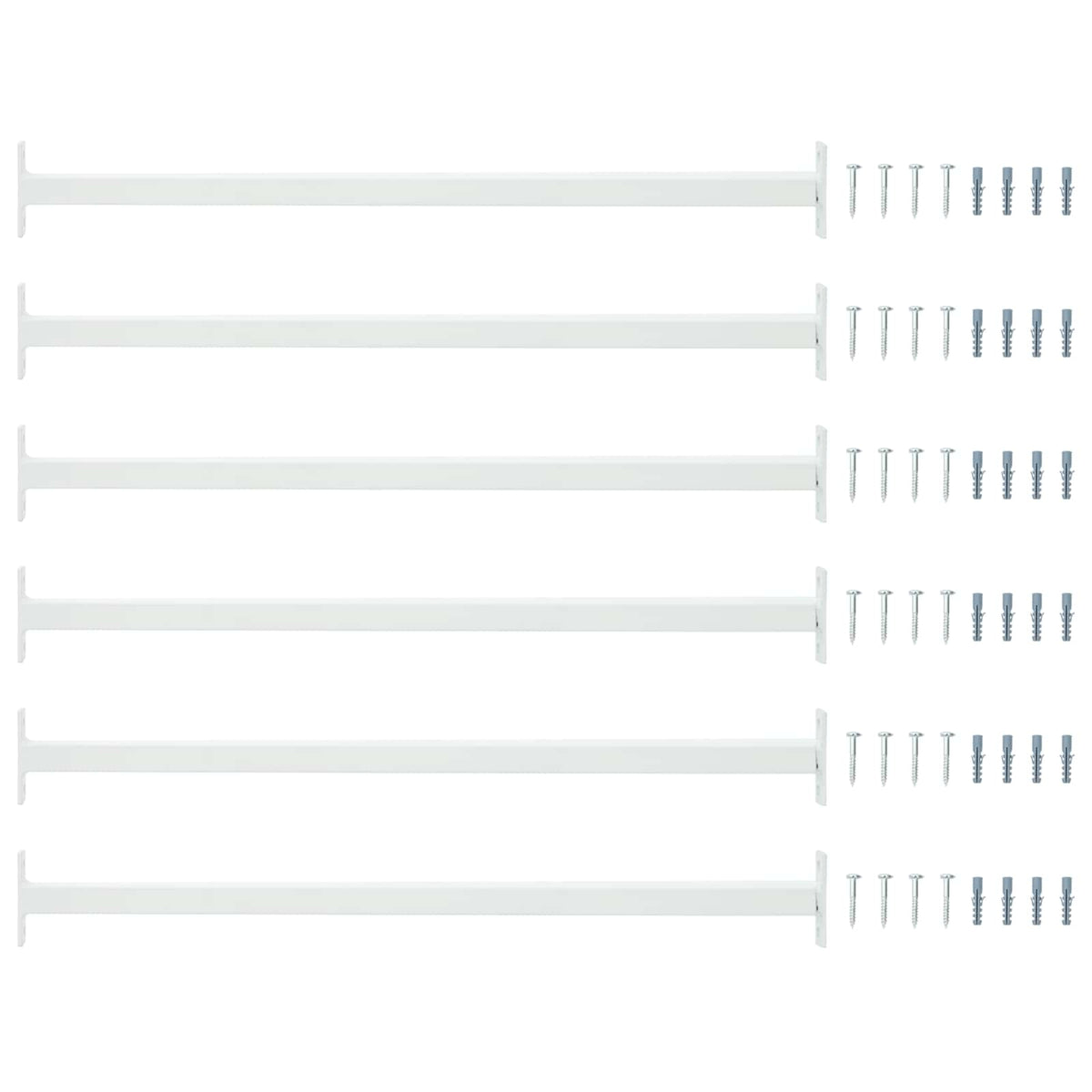Adjustable Window Safety Bar 6 pcs 710 -1200 mm Steel White