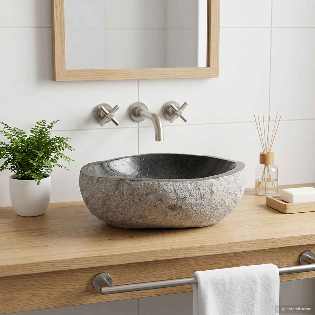 Basin Oval Grey (32-37) x (27-30) x 12 cm Riverstone