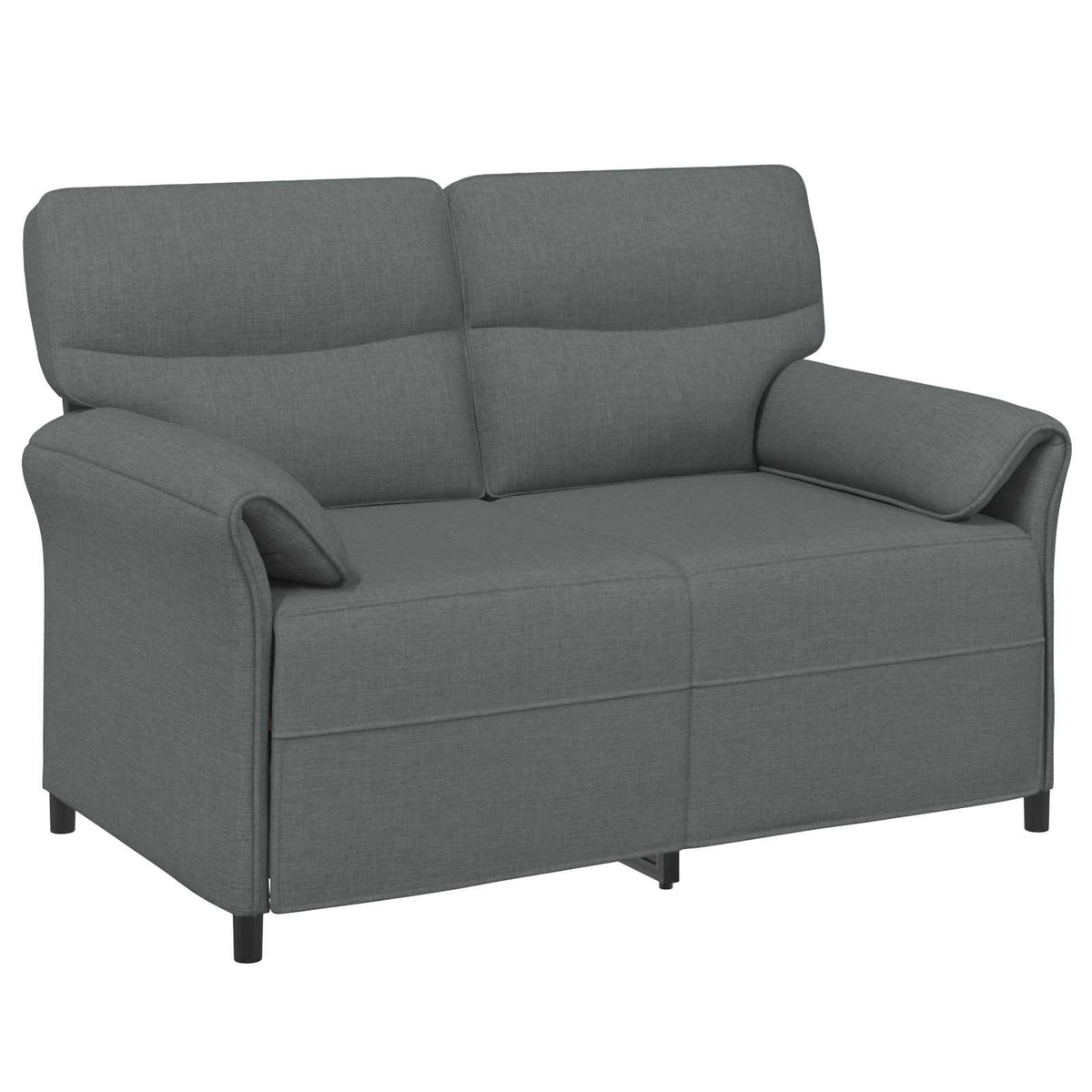 Sofa Set 2 pcs Dark Grey Fabric