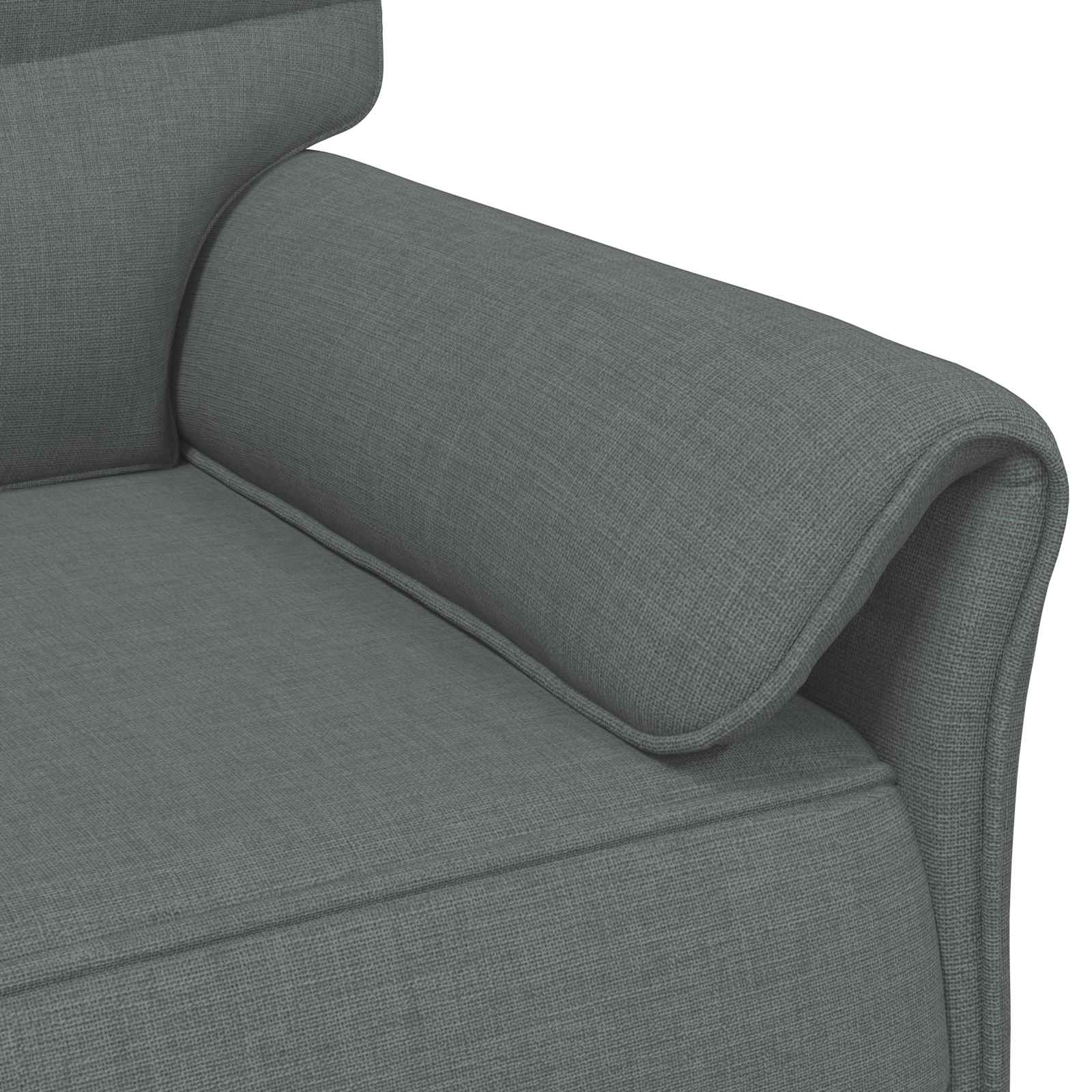 Sofa Set 2 pcs Dark Grey Fabric