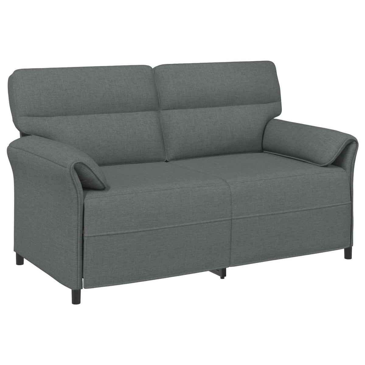 Sofa Set 2 pcs Dark Grey Fabric