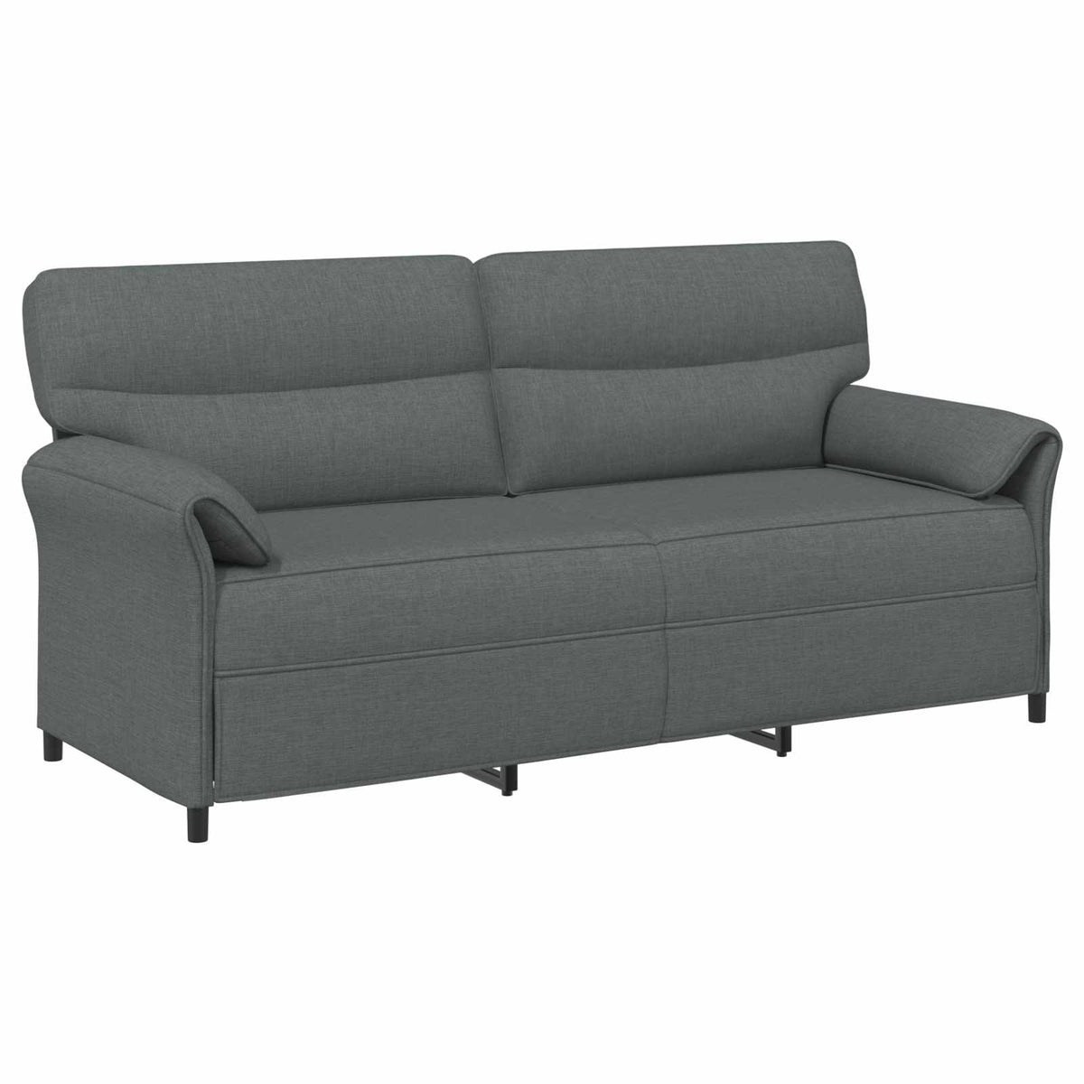 Sofa Set 2 pcs Dark Grey Fabric