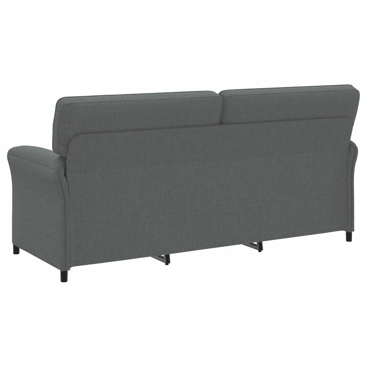 Sofa Set 2 pcs Dark Grey Fabric