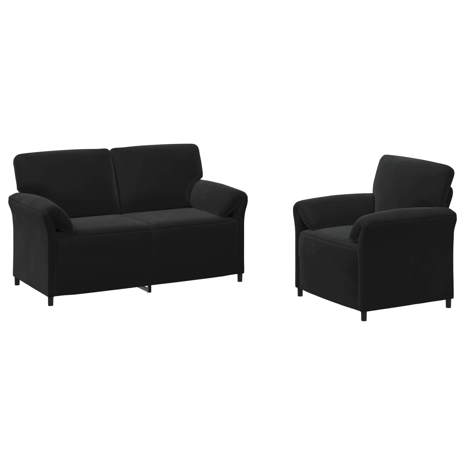Sofa Set 2 pcs Black Velvet