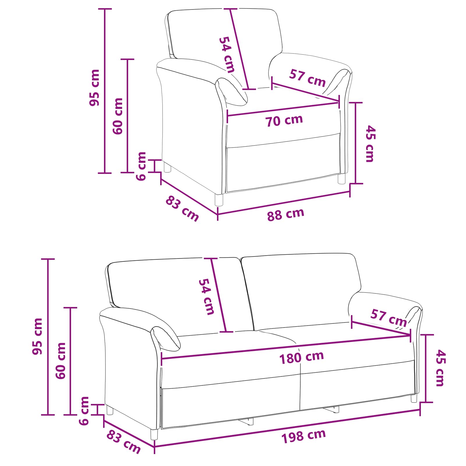 Sofa Set 2 pcs Black Velvet