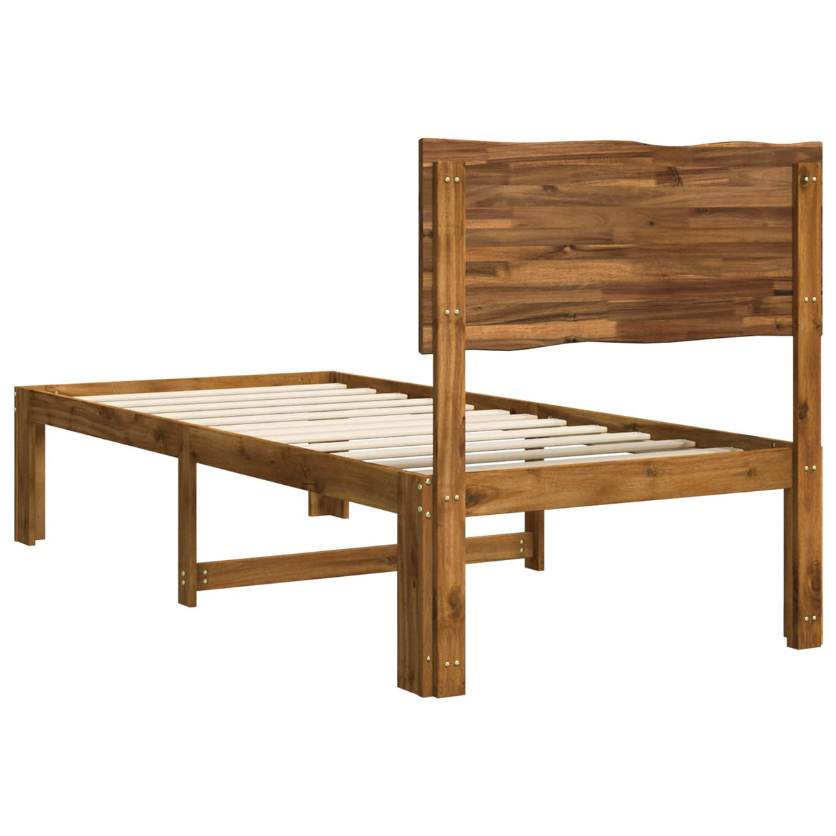 Single Bed Frame with Headboard ROSTOCK Natural 90 x 190 cm