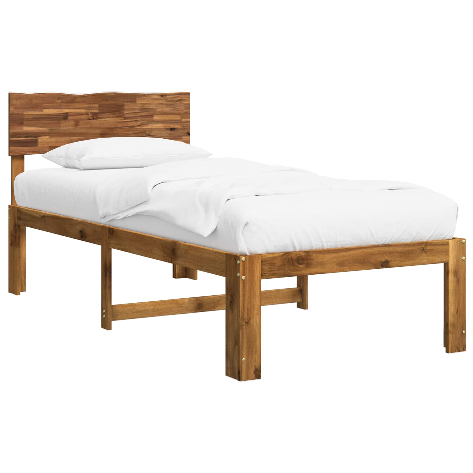 Single Bed Frame with Headboard ROSTOCK Natural 90 x 190 cm