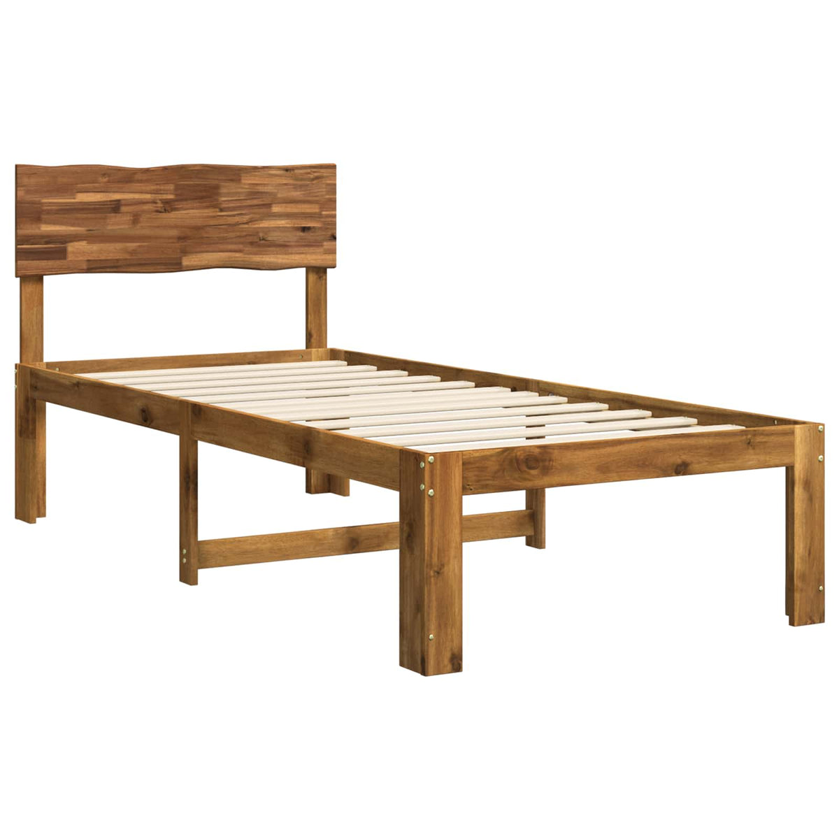 Single Bed Frame with Headboard ROSTOCK Natural 90 x 190 cm