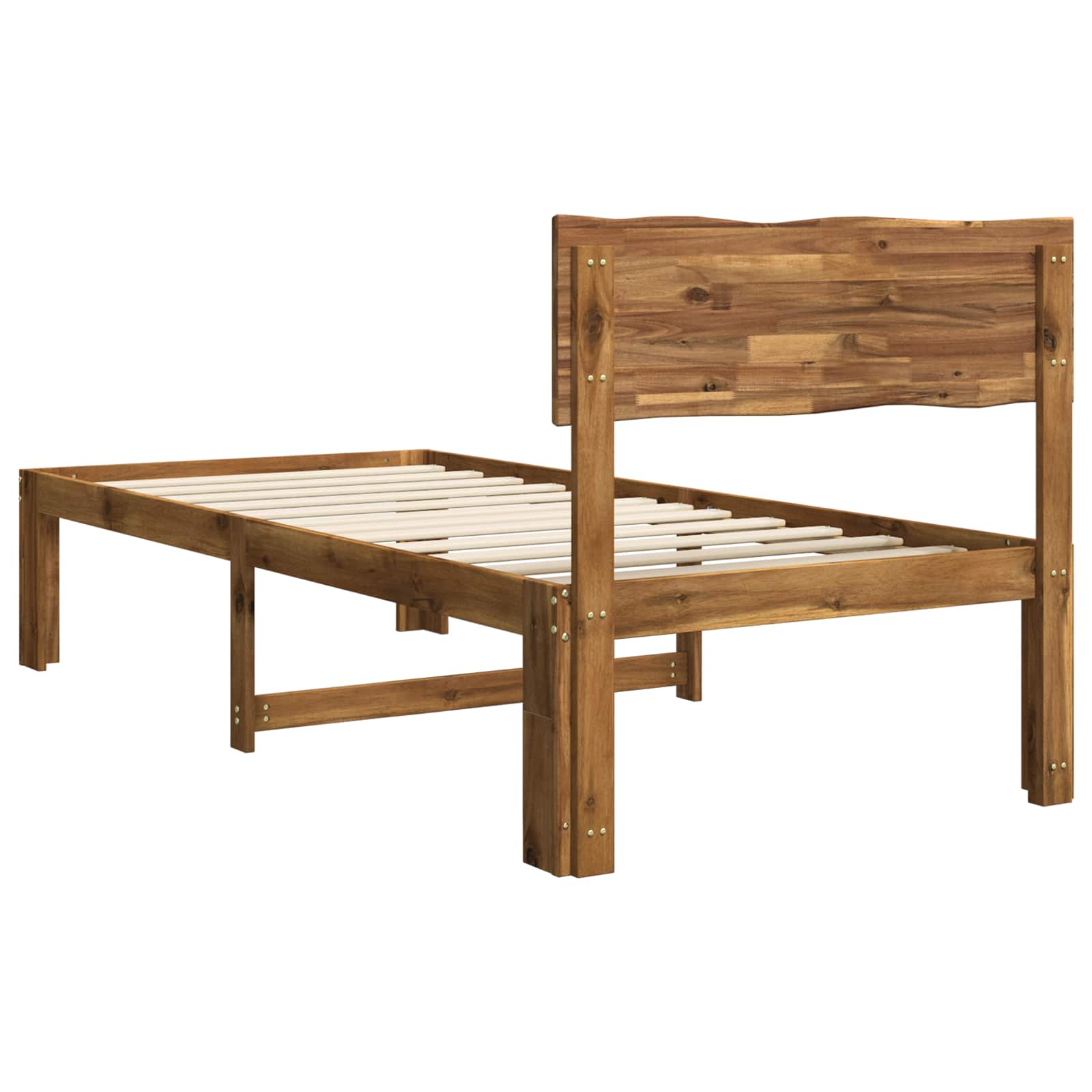 Single Bed Frame with Headboard ROSTOCK Natural 90 x 190 cm