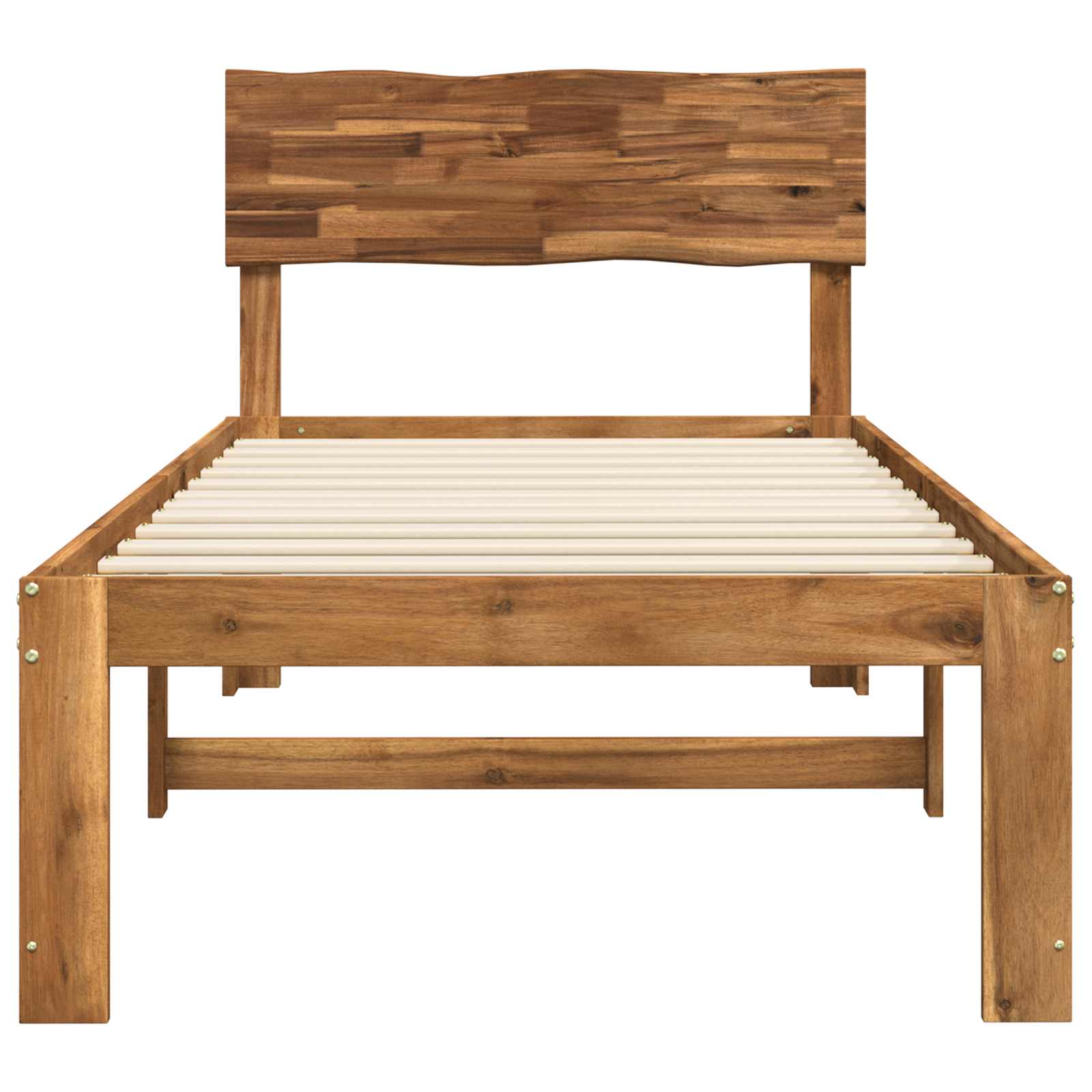 Single Bed Frame with Headboard ROSTOCK Natural 90 x 190 cm