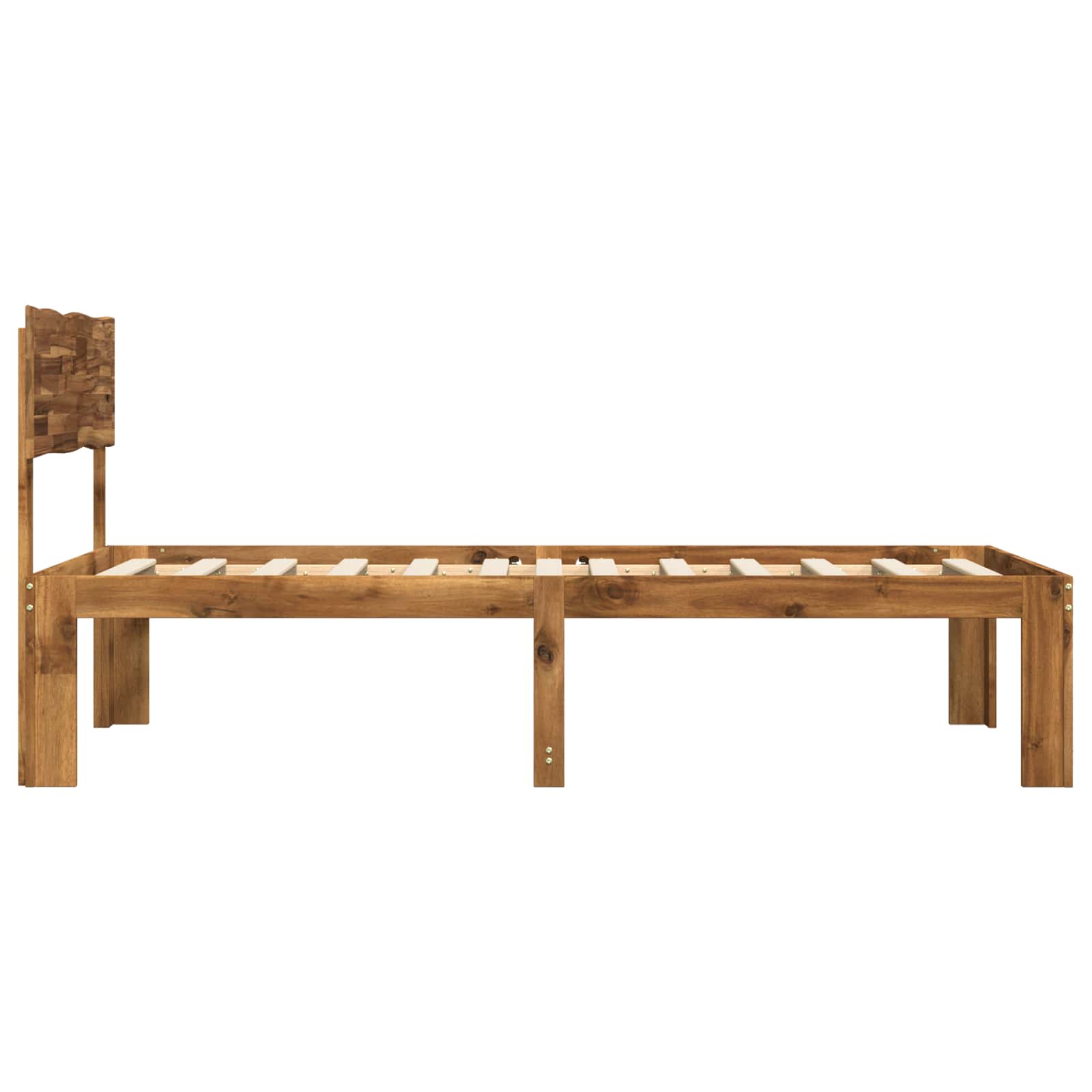 Single Bed Frame with Headboard ROSTOCK Natural 90 x 190 cm