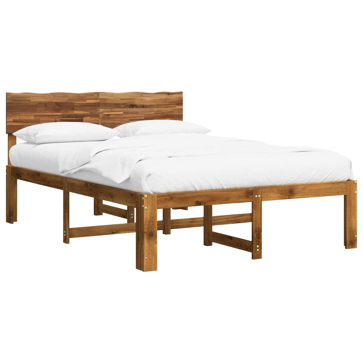 Double bed frame with headboard ROSTOCK Natural 135 x 190 cm