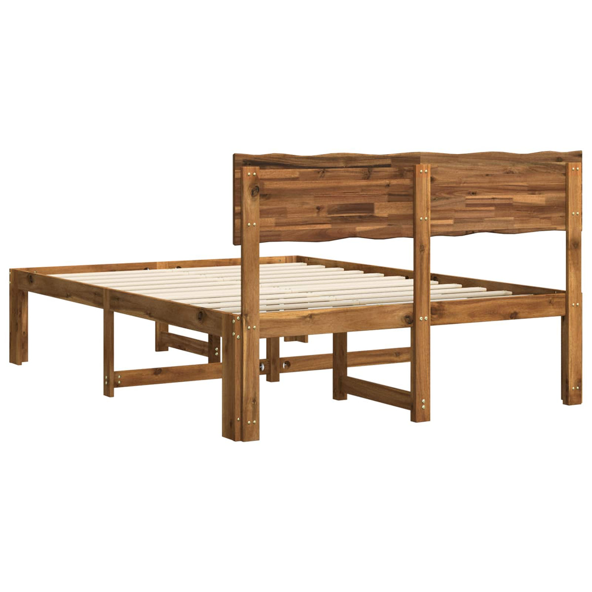 Double bed frame with headboard ROSTOCK Natural 135 x 190 cm