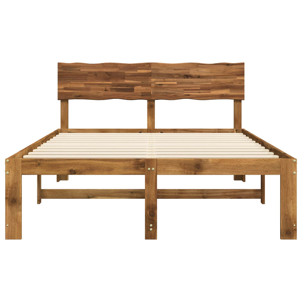 Double bed frame with headboard ROSTOCK Natural 135 x 190 cm