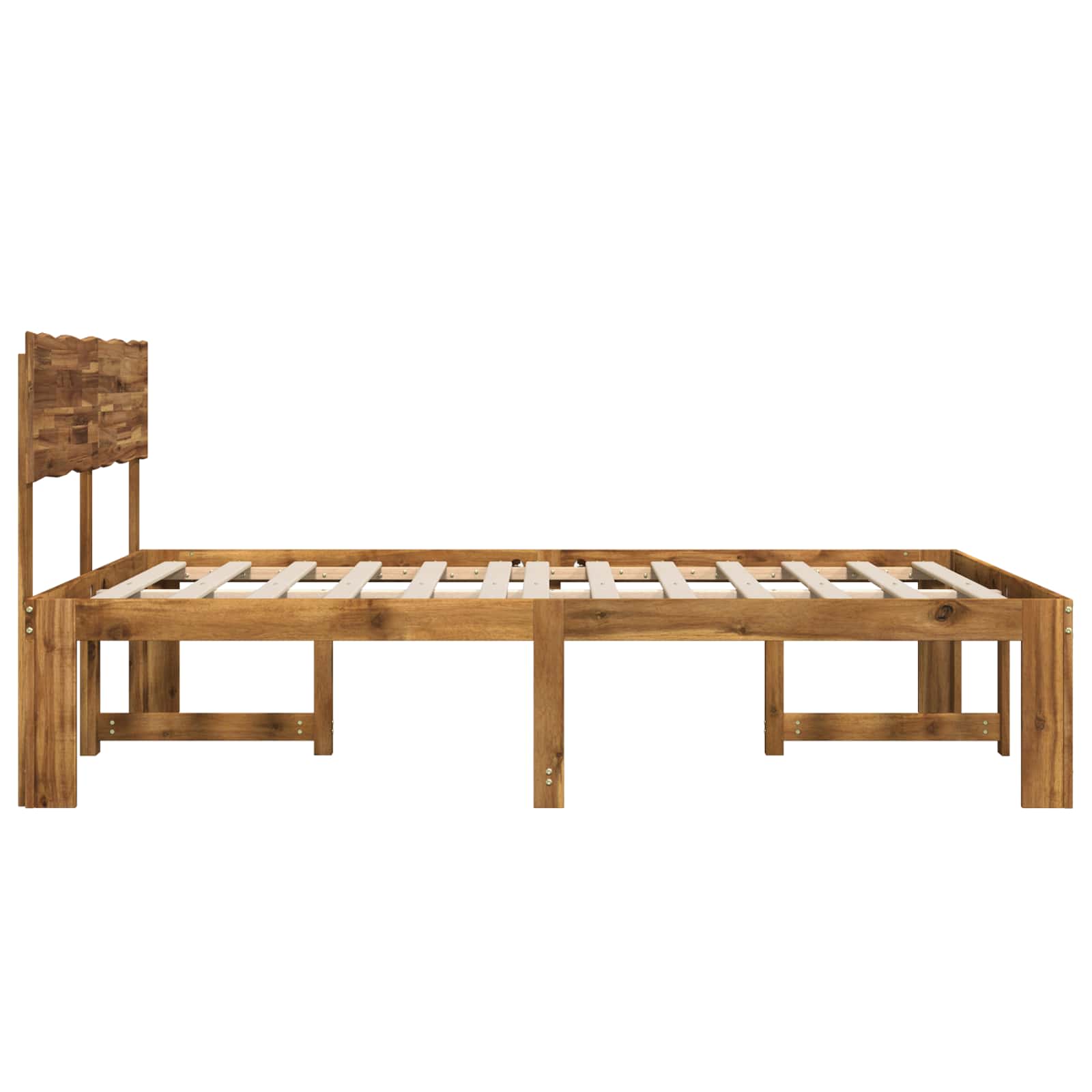 Double bed frame with headboard ROSTOCK Natural 135 x 190 cm