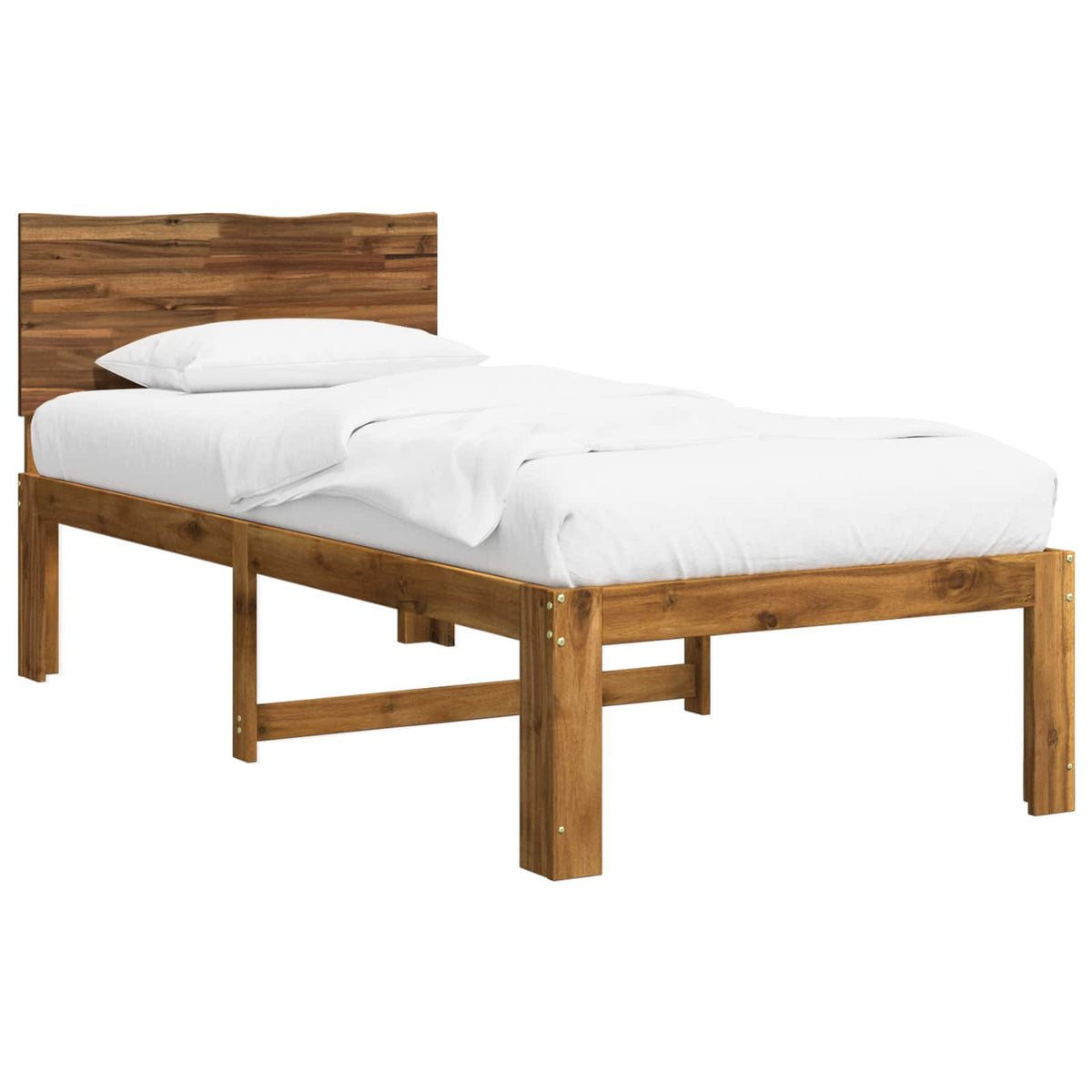 Single Bed Frame with Headboard ROSTOCK Natural 90 x 190 cm