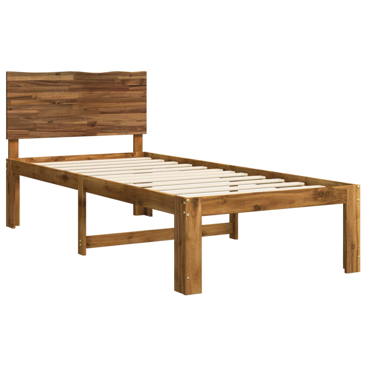 Single Bed Frame with Headboard ROSTOCK Natural 90 x 190 cm