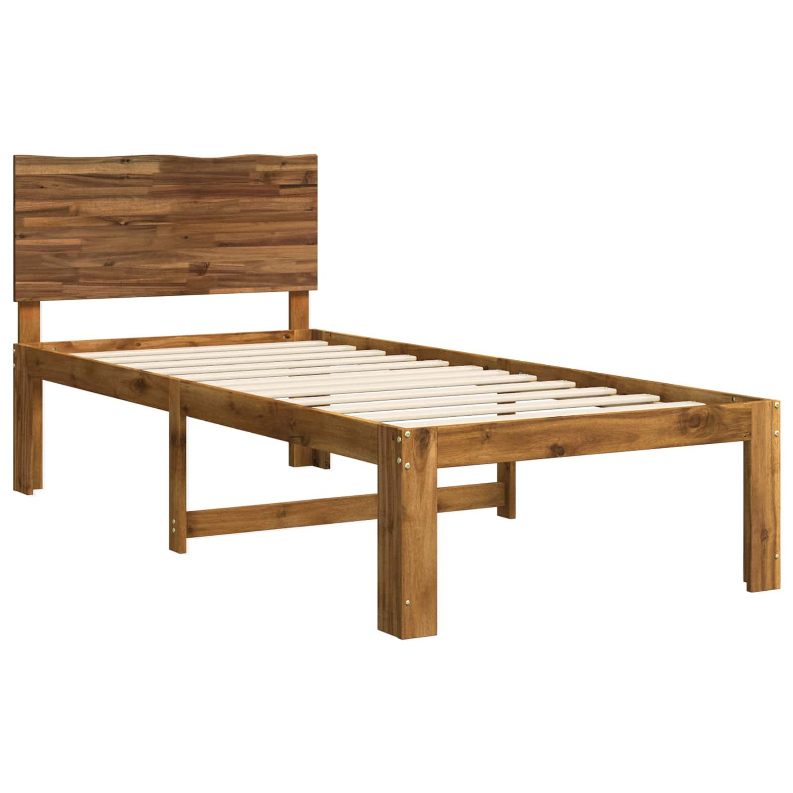 Single Bed Frame with Headboard ROSTOCK Natural 90 x 190 cm
