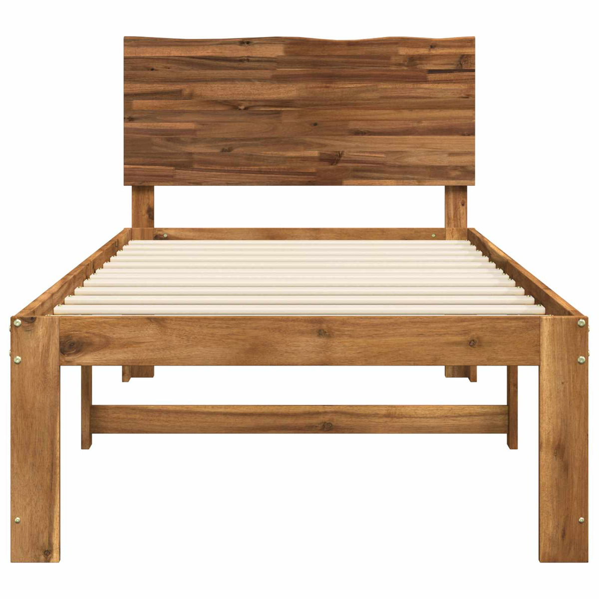 Single Bed Frame with Headboard ROSTOCK Natural 90 x 190 cm
