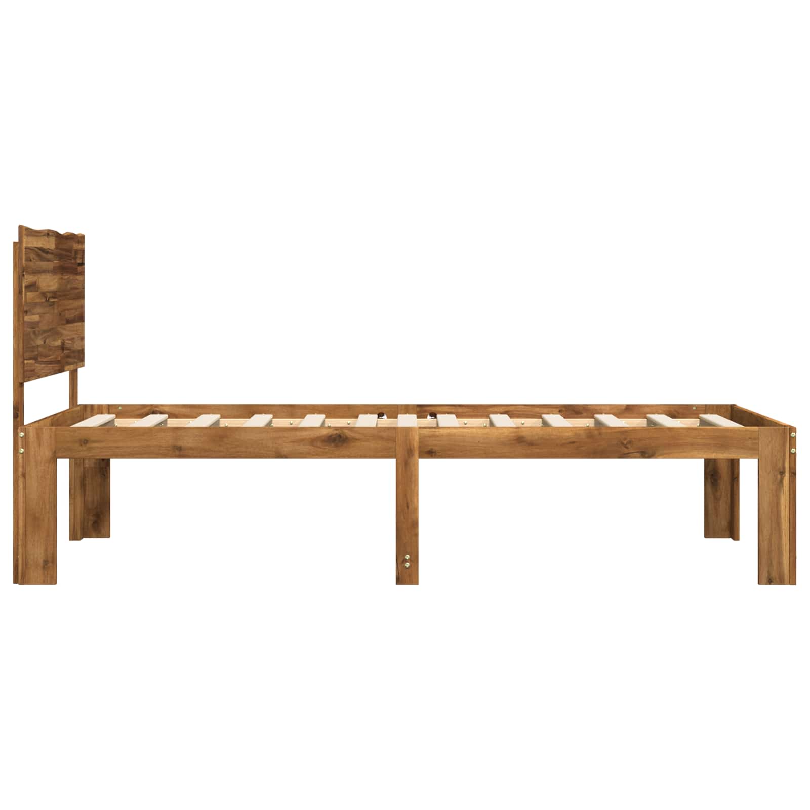 Single Bed Frame with Headboard ROSTOCK Natural 90 x 190 cm