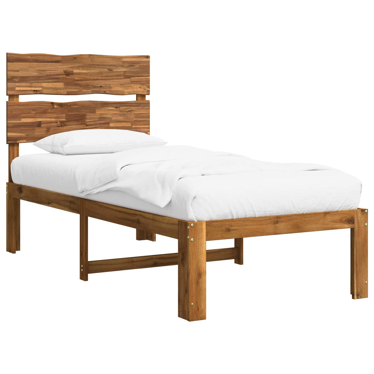 Single Bed Frame with Headboard ROSTOCK Natural 90 x 190 cm