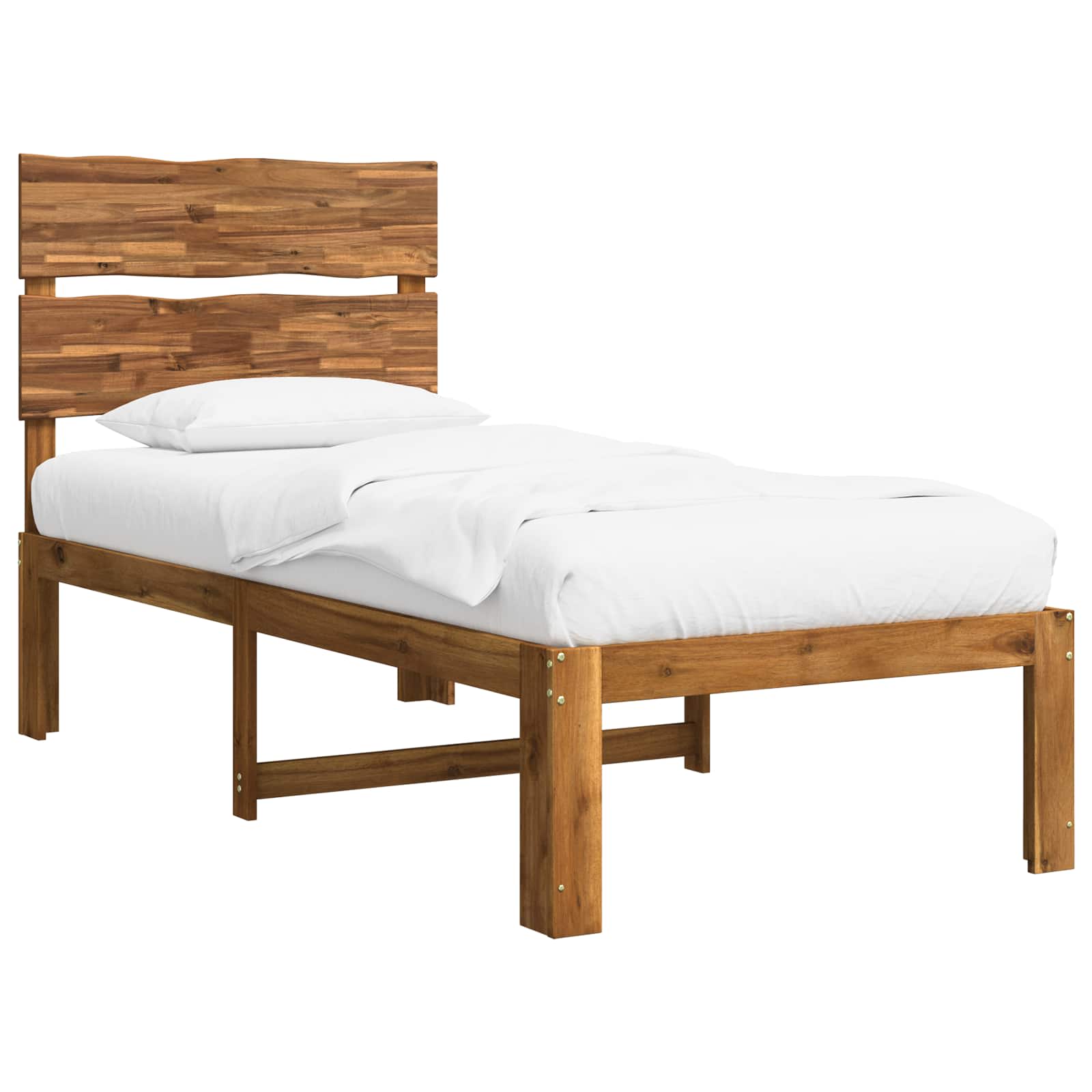 Single Bed Frame with Headboard ROSTOCK Natural 90 x 190 cm