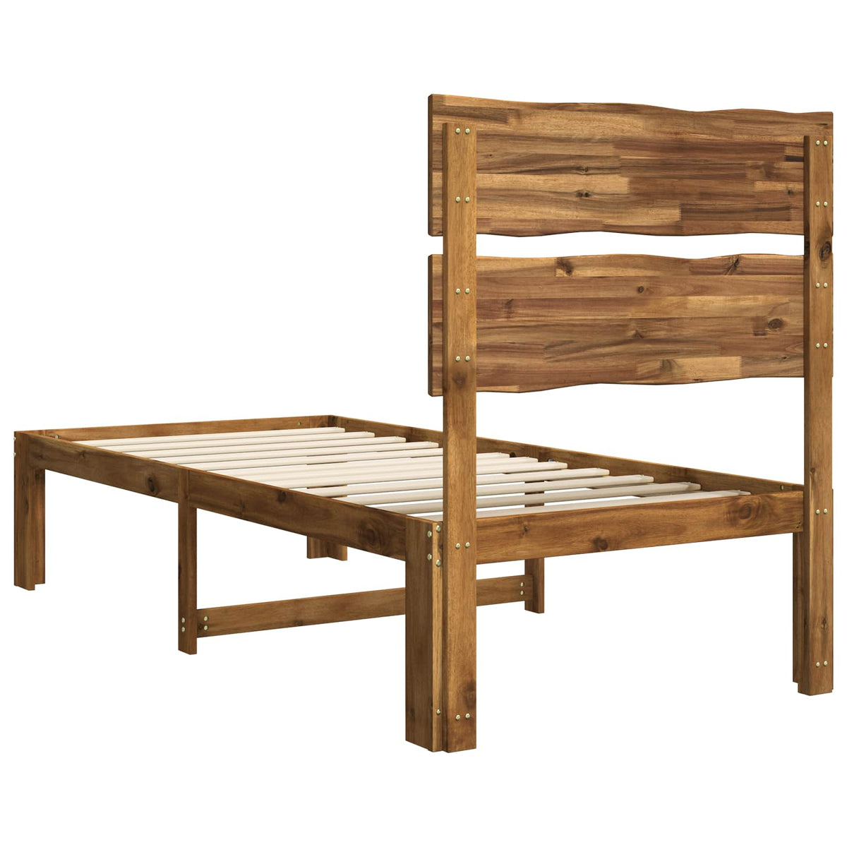 Single Bed Frame with Headboard ROSTOCK Natural 90 x 190 cm