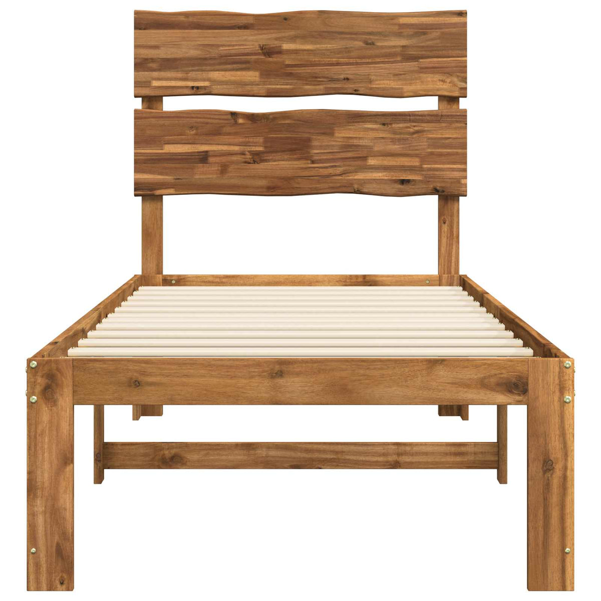 Single Bed Frame with Headboard ROSTOCK Natural 90 x 190 cm
