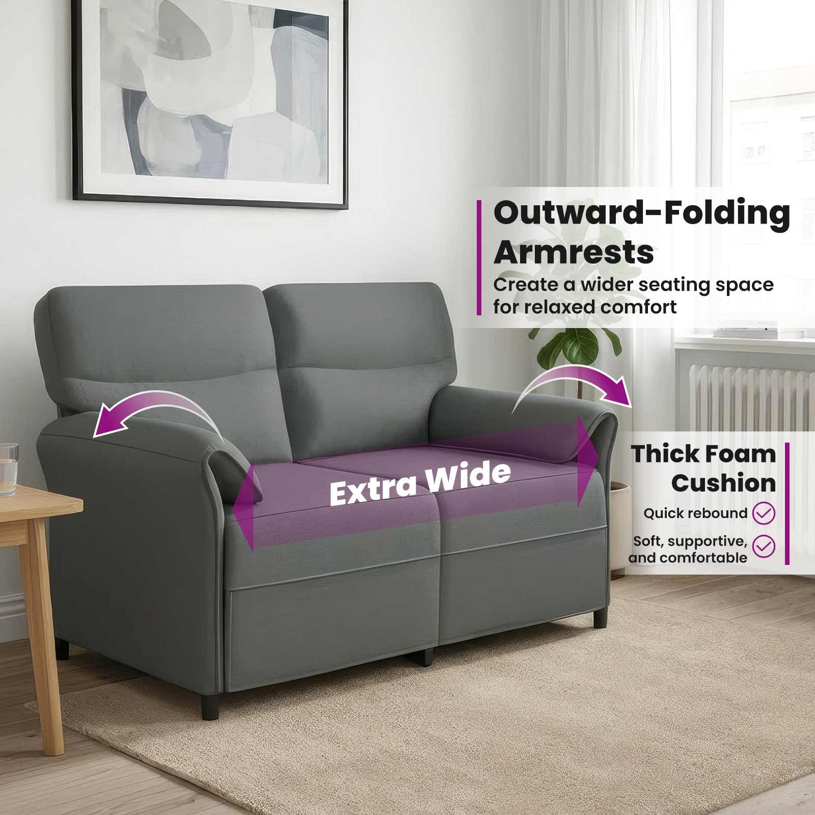 Sofa 100% polyester metal frame MDF, Plywood