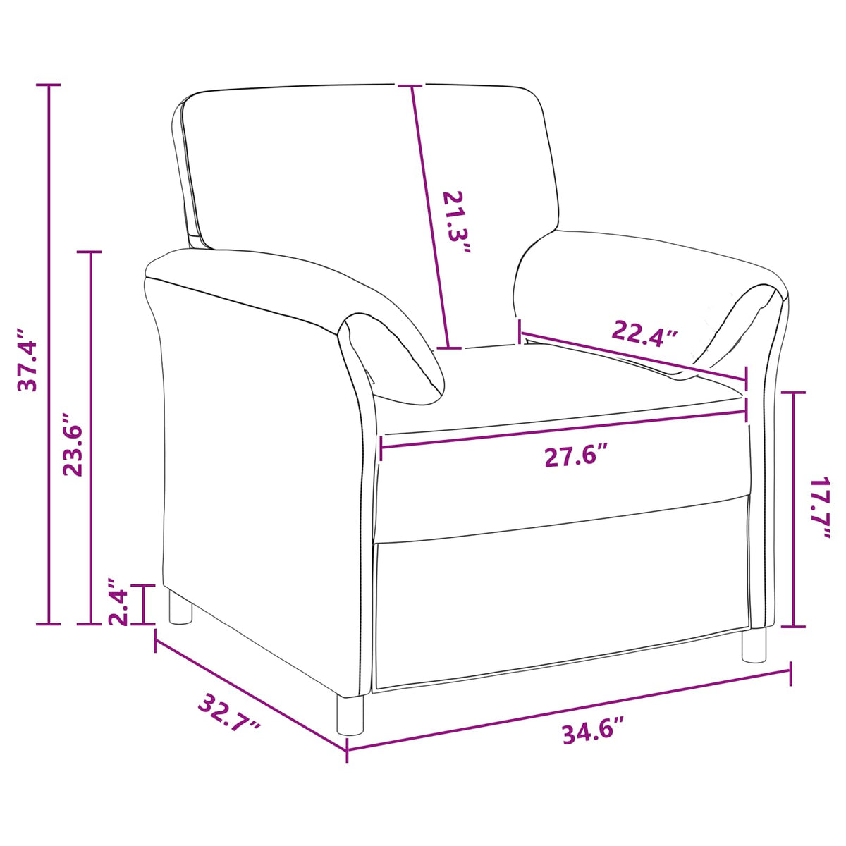 1-Seater Sofa Black 88 x 83 x 95 cm Velvet