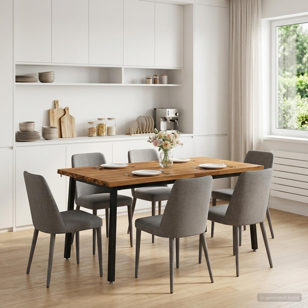live edge dining table 160 x 80 x 75 cm Solid Acacia Wood