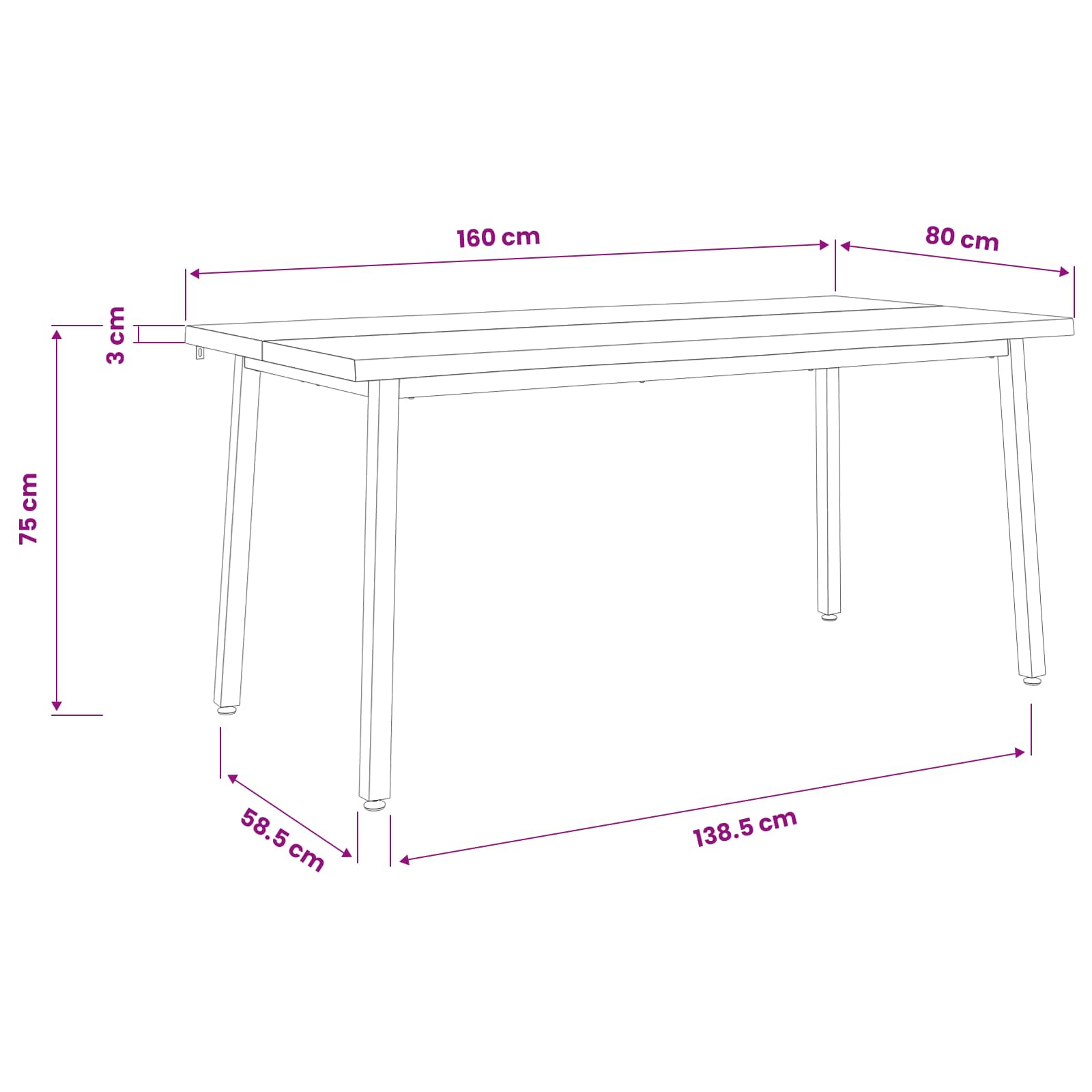 live edge dining table 160 x 80 x 75 cm Solid Acacia Wood