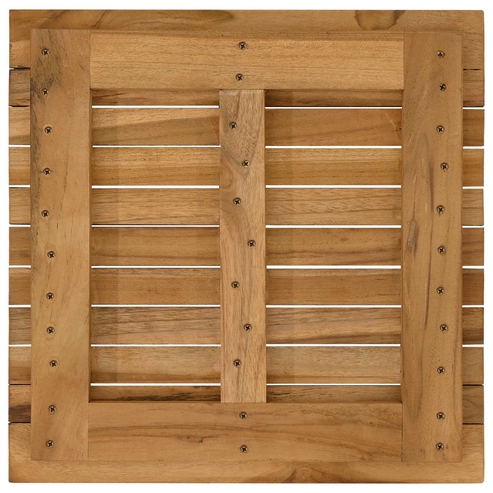 Table Top 50 x 50 x 3.5 cm Square Solid Teak Wood Natural