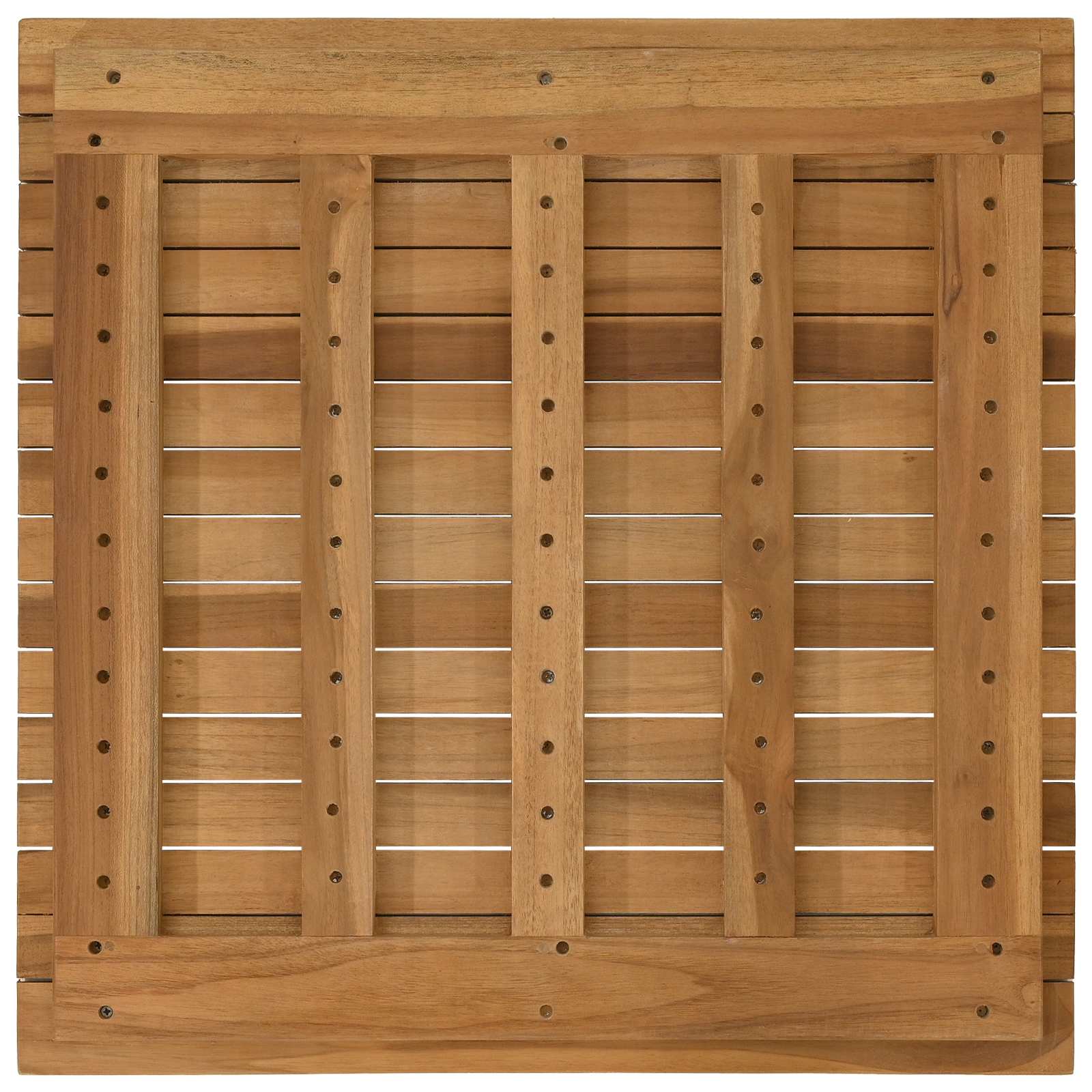Table Top 60 x 60 x 3.5 cm Square Solid Teak Wood Natural