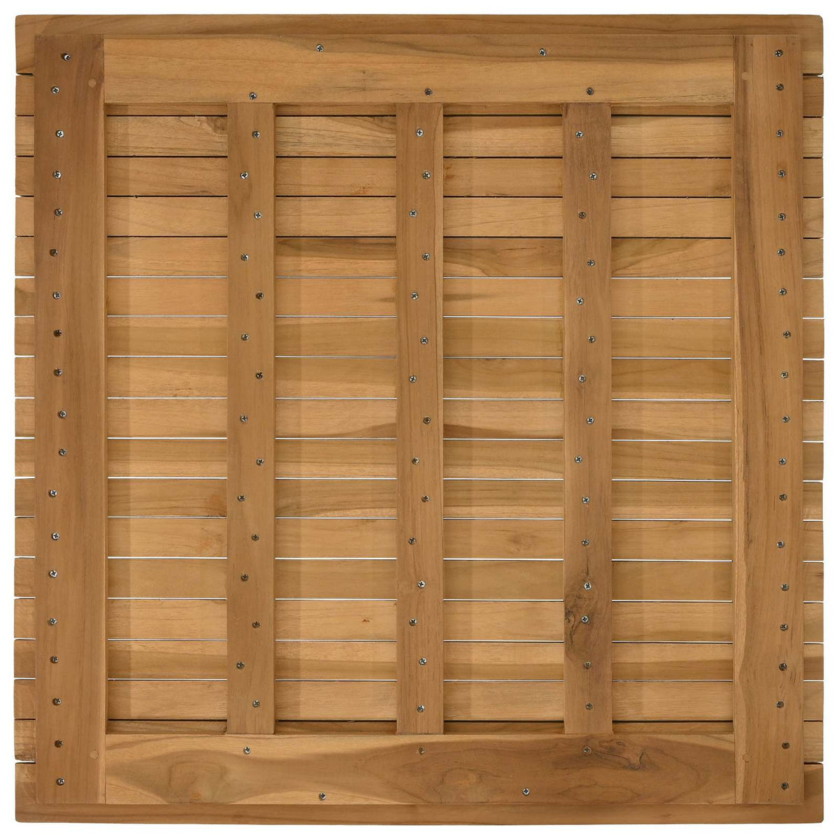 Table Top 70 x 70 x 3.5 cm Square Solid Teak Wood Natural