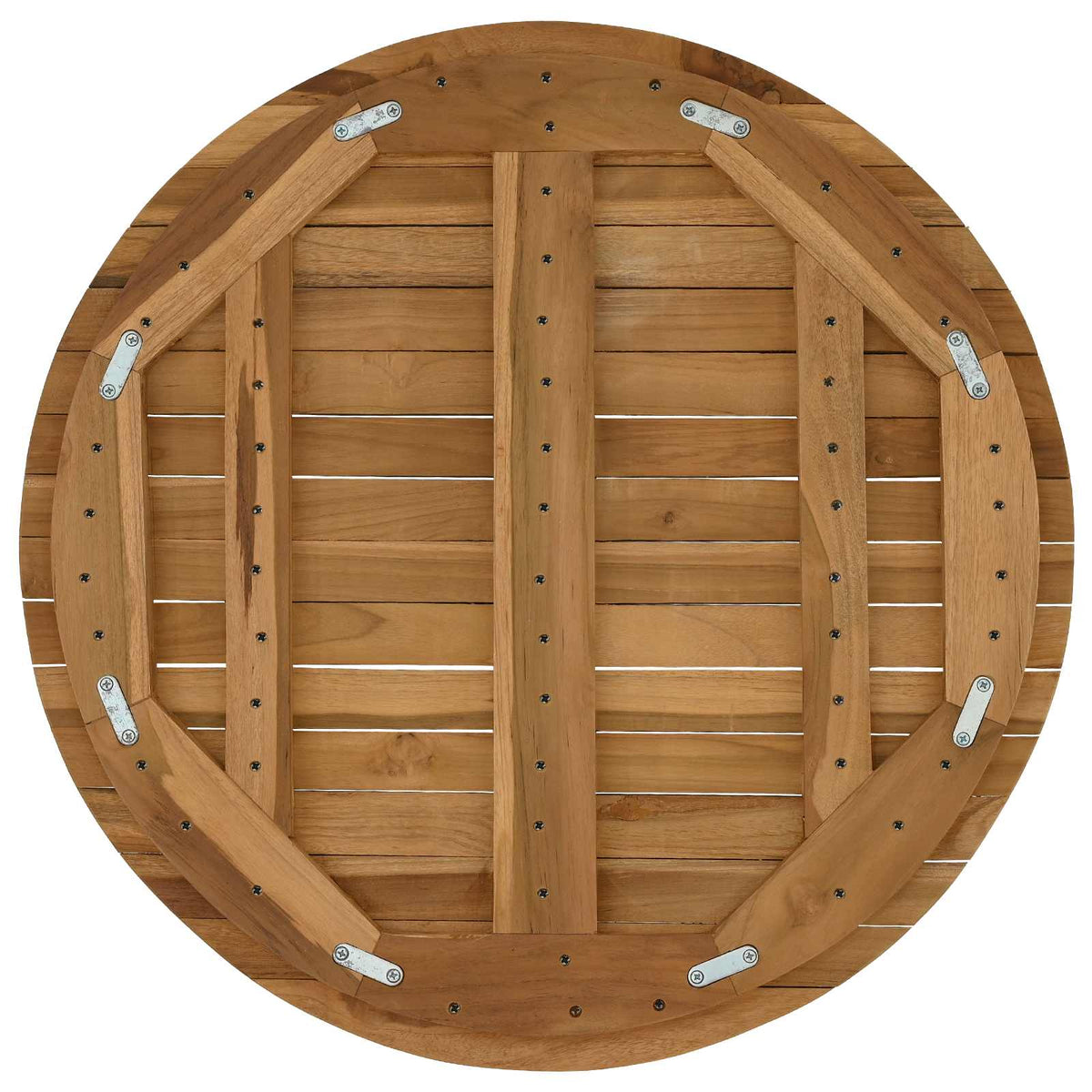 Table Top Ø 60 x 3.5 Round Solid Teak Wood Natural